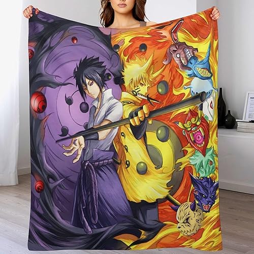 Miniatura 7 de NAR.uto - Manta de anime, manta ligera de franela de forro polar, manta de viaje para cama, sofá, viajes, niños, adolescentes, regalo de 40 x 50