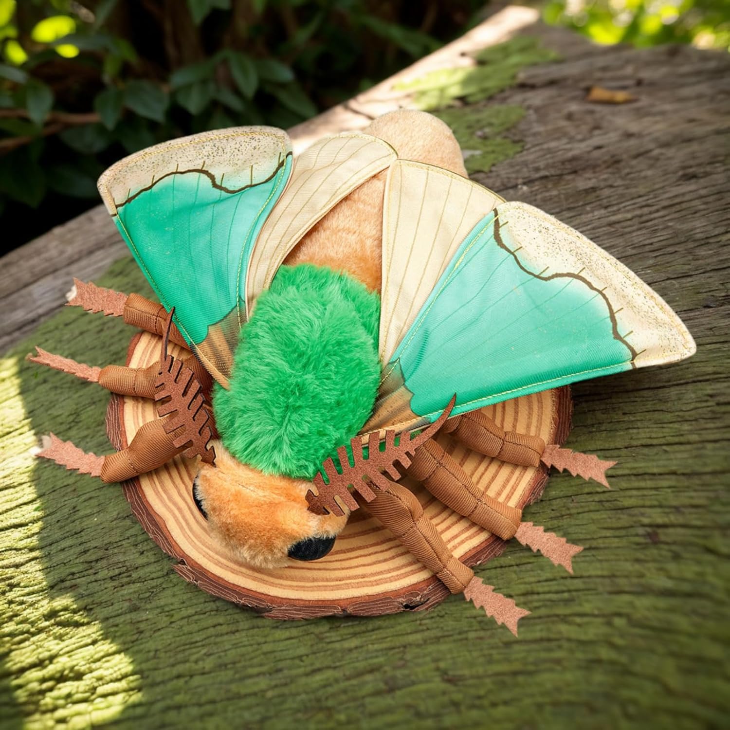 FRANKIEZHOU Simulation Green Moth Stuffed Animal - Green 9.8 Inch,Moth Plush Toy, Soft Moth Stuffed Toy for Kids,Home Decor, Cuddle Toy