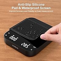 Vista 7 de Ultrean 5.9" Coffee Scale, Rechargeable Coffee Scale with Timer, 3kg/0.1g Accuracy for Pour Over and Drip Coffee, Portable Digital Kitchen Scale