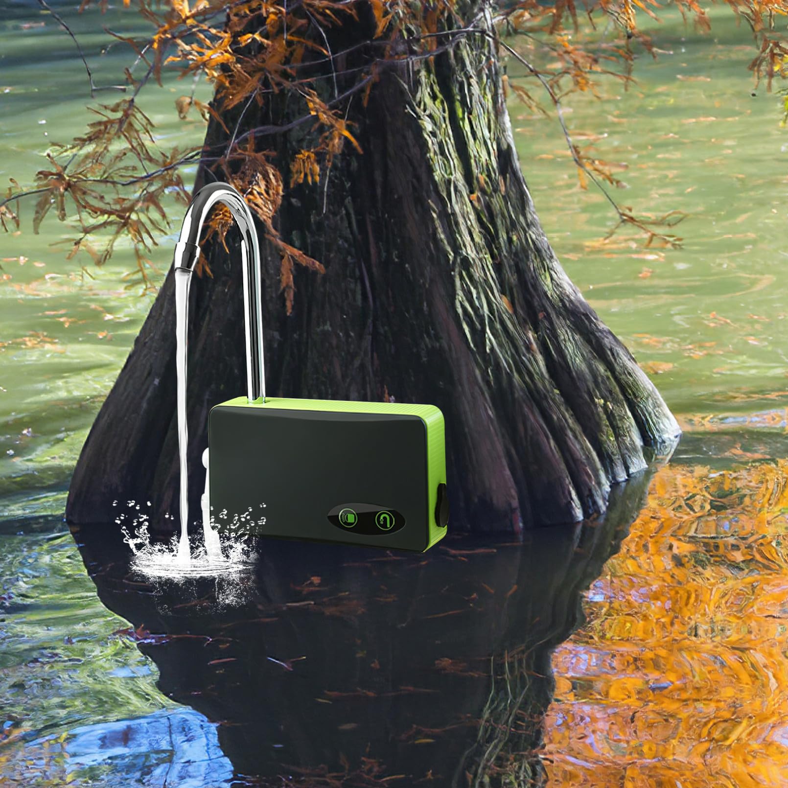 UPKOCH Pompa di Ossigeno Portatile per Pesca Verde Assorbitore d'Acqua Multifunzione Ricarica a Induzione Aeratore per Acquari e Miscelatore Esca Luci LED