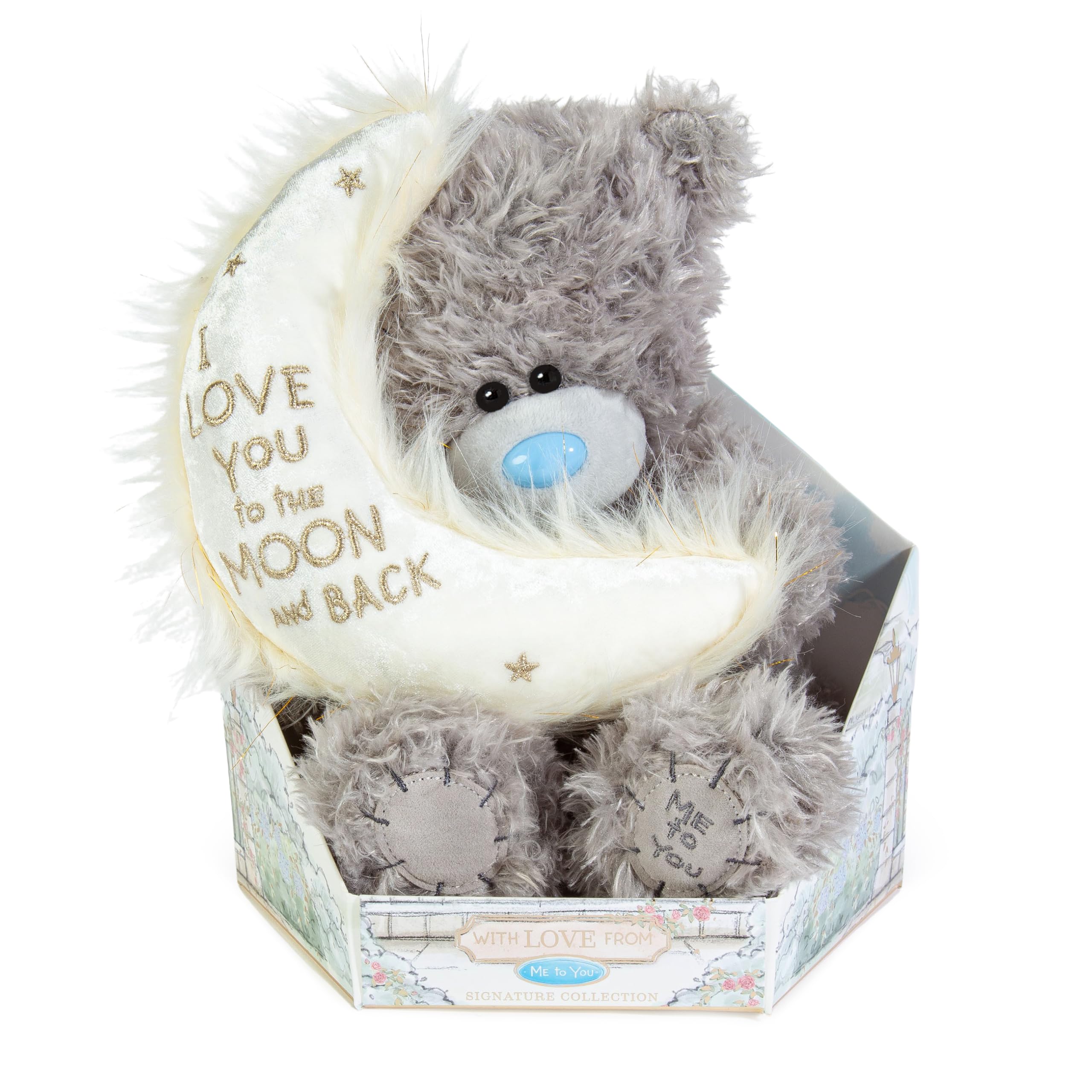 Me To You Tatty Teddy Cute Plush 'Love You To The Moon And Back' Bear 19cm-High Presented On Premium Gift Plinth - Signature Collection