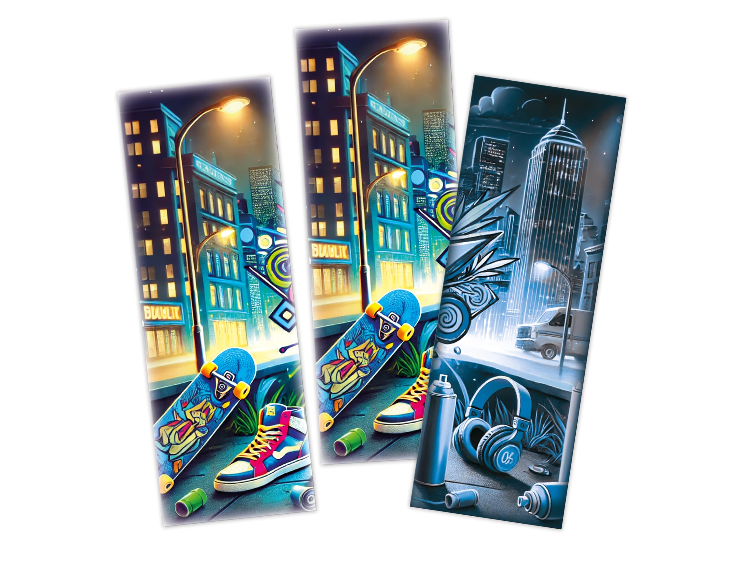 12 Einladungskarten zum 11. Kindergeburtstag Graffiti Street Art Party Geburtstag Mitgebsel inkl. 12 Umschläge, 12 Tüten, 12 Aufkleber, 12 Lesezeichen, 12 Blöcke, 12 Stadt-Land-Fluss, 12 Tic Tac Toe