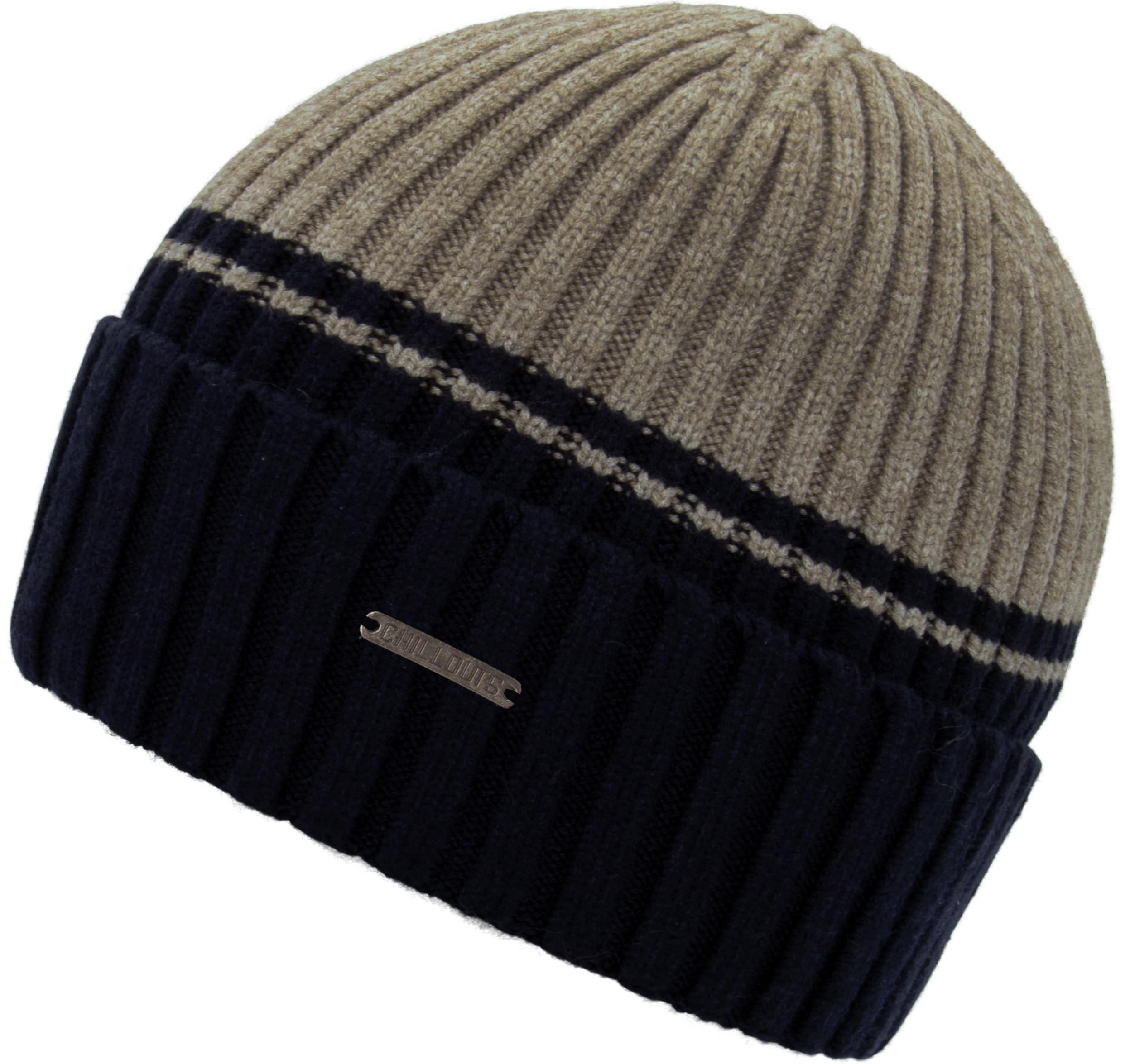 CHILLOUTS Twotone Soft Beanie Strickmütze Umschlagmütze Herren - mit Umschlag Herbst-Winter Herbst Winter