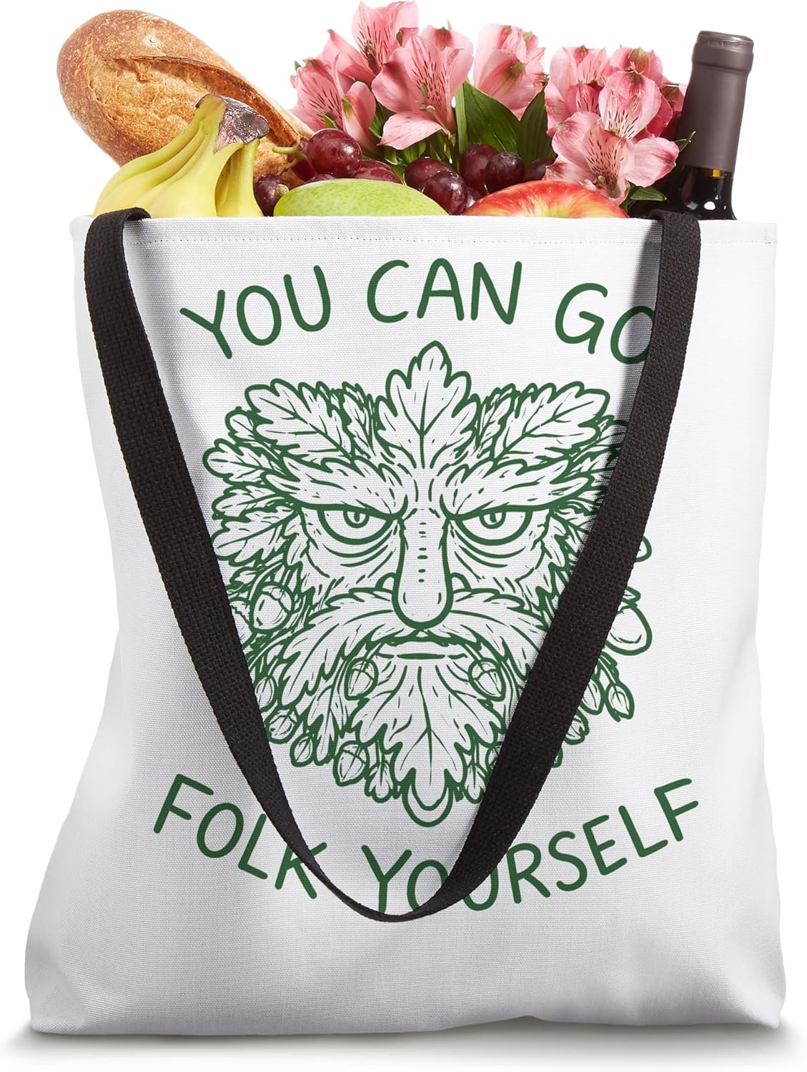 Green Man Folklore Funny Wiccan Pagan Nature Humor Gift Tote Bag