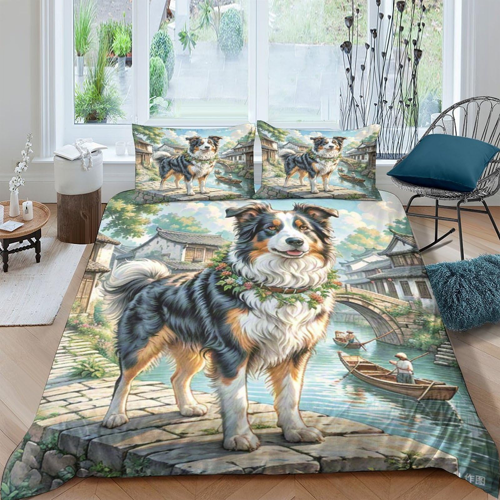 Linge de lit Collie frontière imprimé en 3D idéal pour transformer la chambre des adolescents