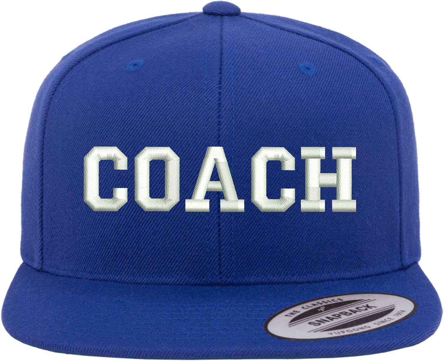 Coach Flat Bill Snapback Unisex Baseball Hat - Hat for Coaches, Sports Hat, Snap Back Baseball Cap
