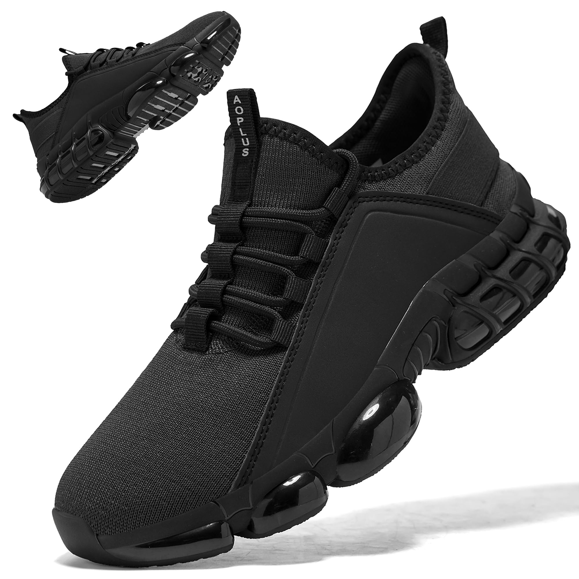 AoPlus Men’s Walking Shoes with Arch Support, Gym Workout Sneakers for Men, Breathable Mesh, Non-Slip Cushioning Sole, for Walking, Jogging, Tennis