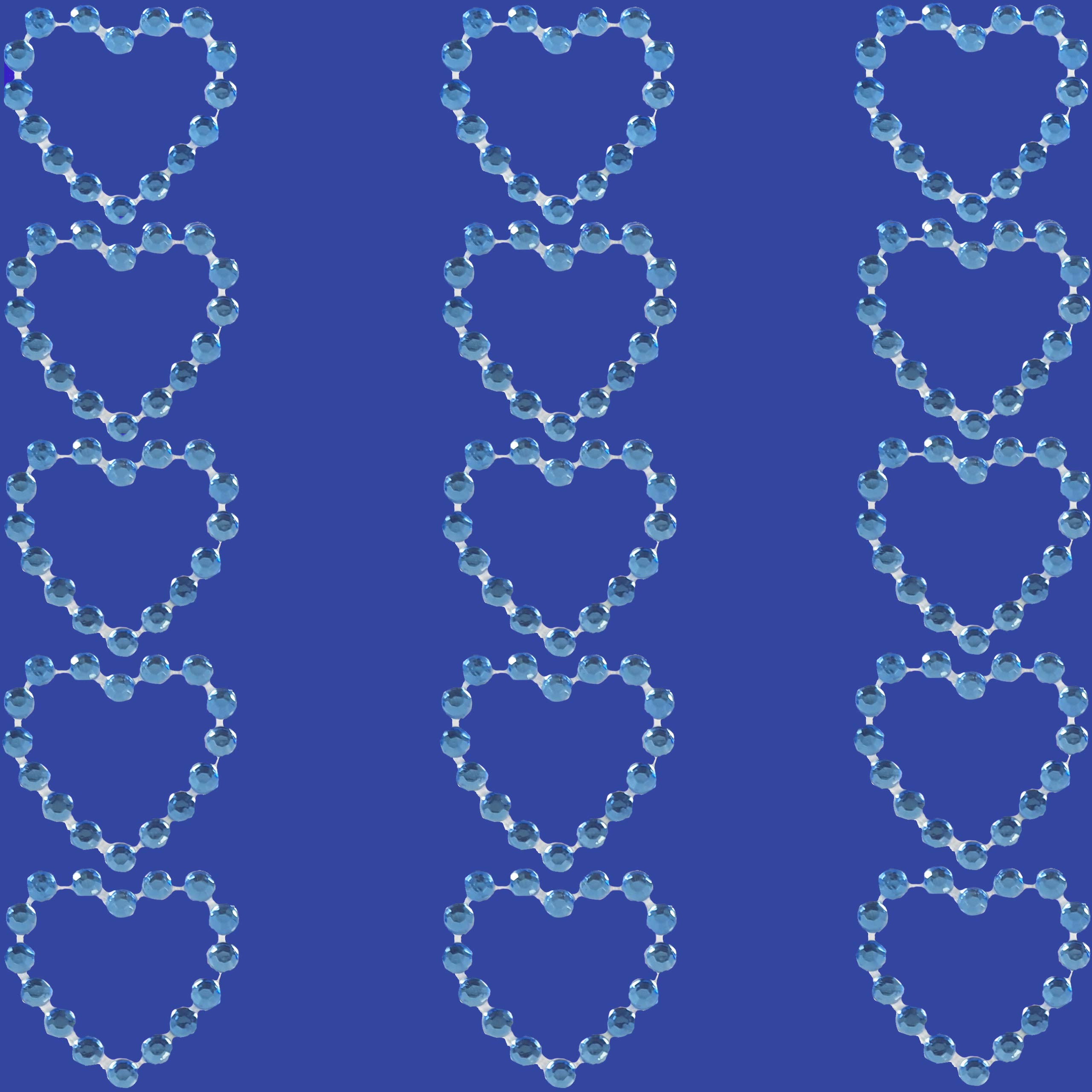 Pebble Eleven Blue 1.8Cm Diamante Heart Stickers – Self Adhesive 3D Love Heart Rhinestone Gem Craft Stickers, 15Pcs (Blue)