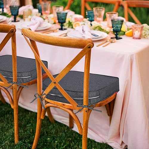 Miniatura 6 de Pcinfuns Cojines de espuma viscoelástica para interiores y exteriores, grueso de 17 x 16 x 3 pulgadas, cojín reversible resistente al agua con