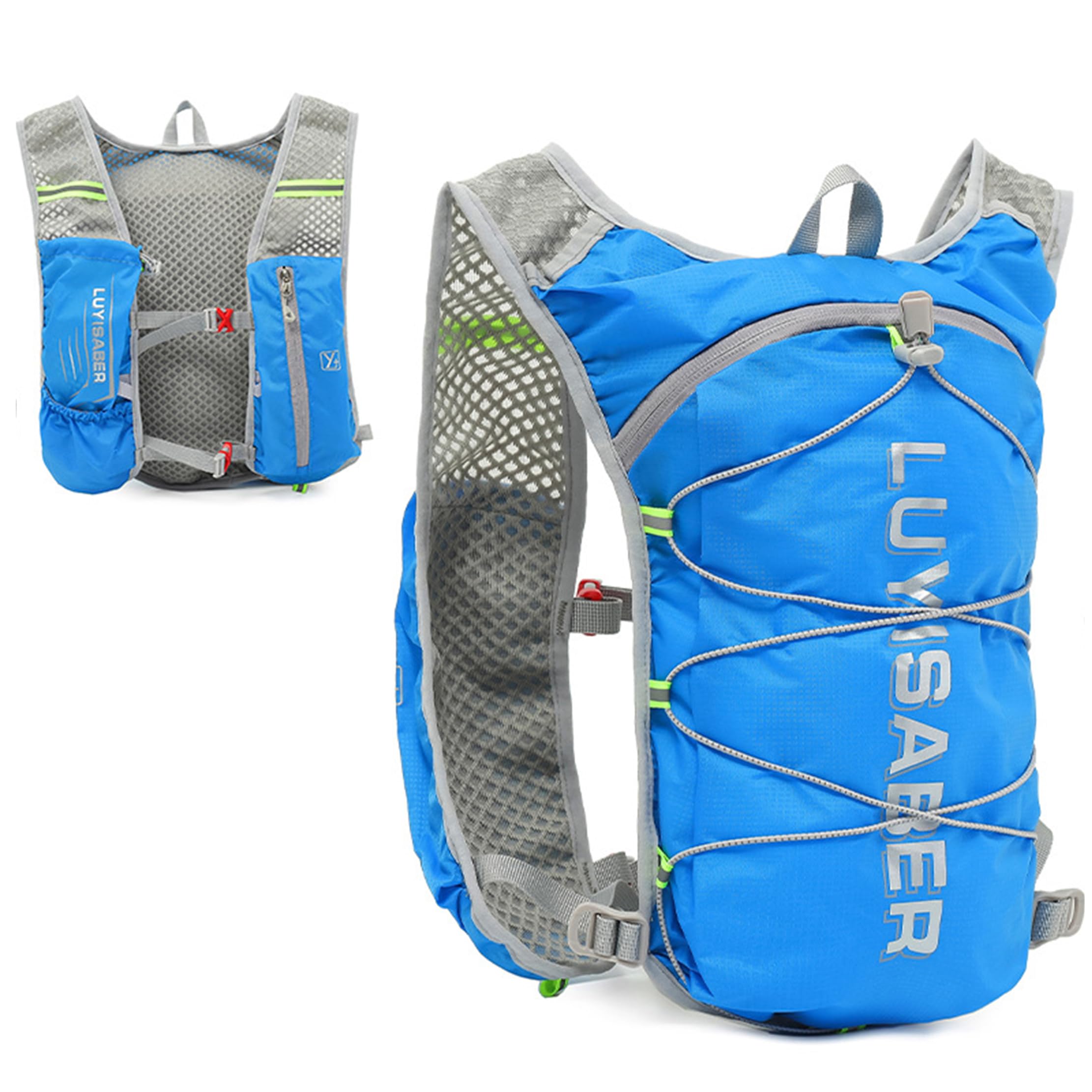 Running Backpacks, Lightweight Running Hydration Vest Backpack with Reflective Design, Functional Running Vest, Hydration Vest Pack for Outdoor Climbing Hiking Cycling Biking (Blue, one size)
