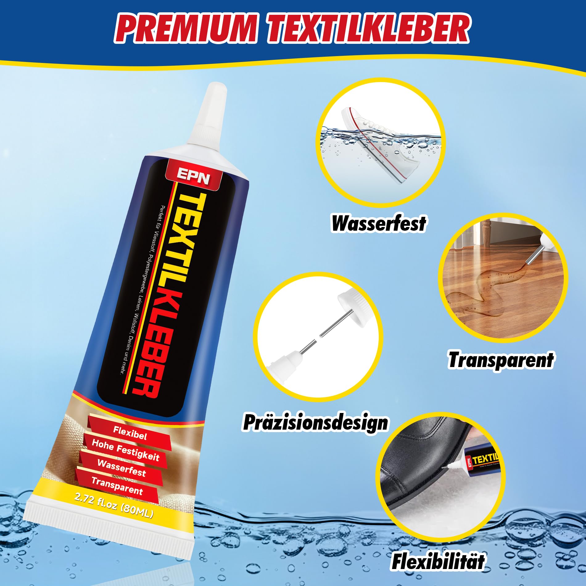 Fabric Glue Permanent,Clear Washable Clothing Glue Fabric Adhesive