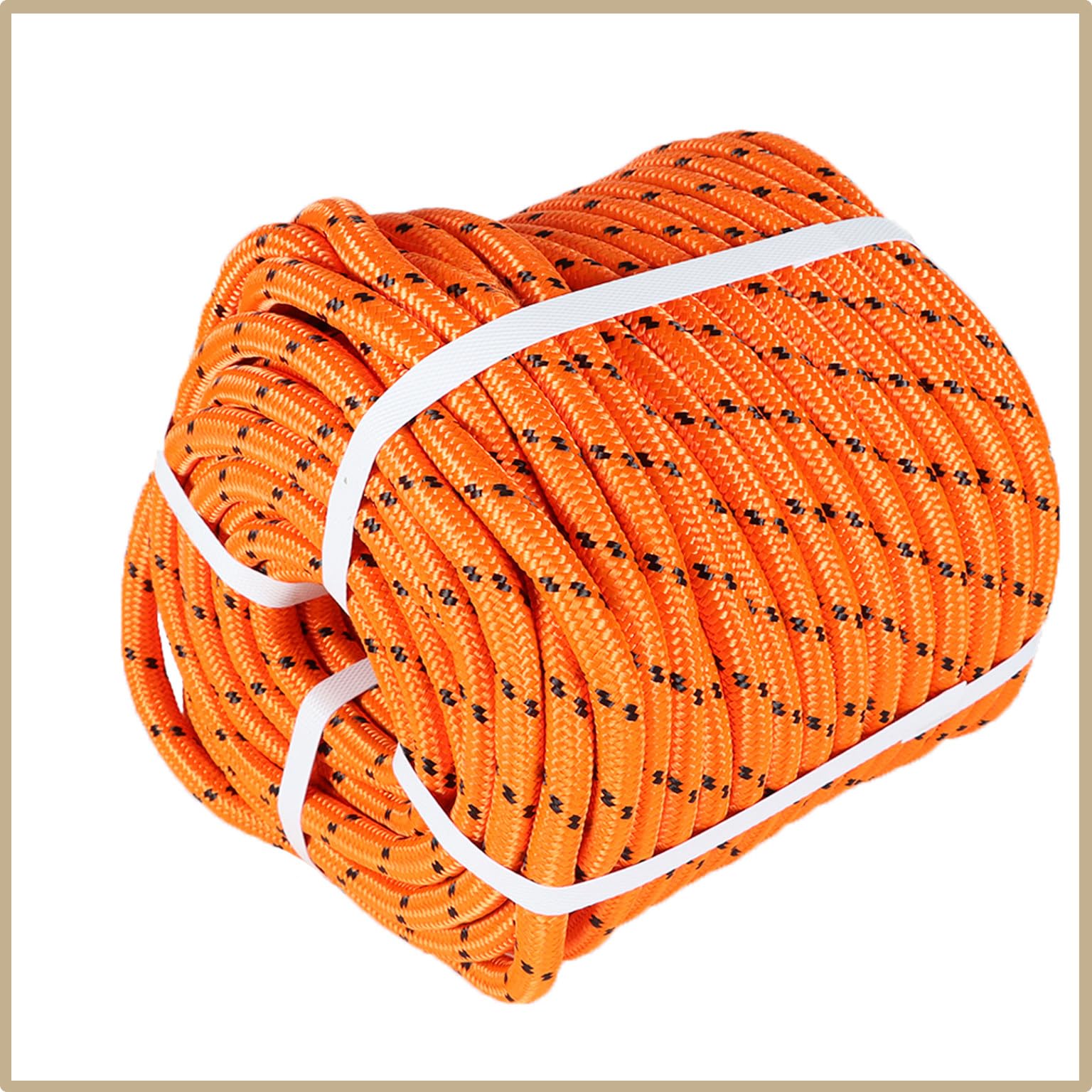 Cuerda de aparejo de poliéster de doble trenza duradera de 1/2 pulgada x 150 pies, cuerda de nailon para arborista, cuerda de navegación para columpios de camping, arborista, jardinería