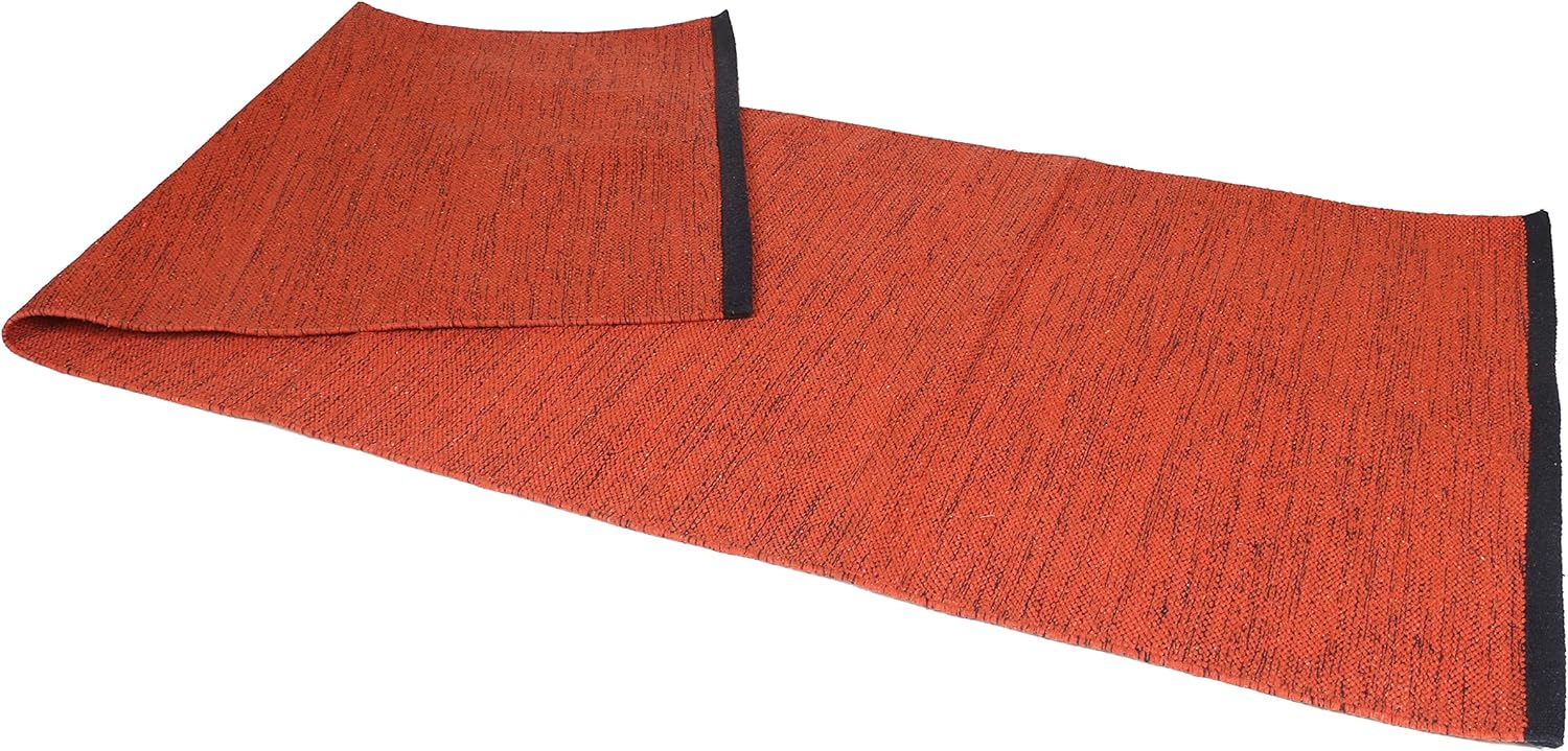 KD Willmax Cotton Yoga Mat Cotton Handmade Organic Cotton Yoga Earth Natural Elements Yoga Rug Hand Woven Washable 100% Organic Exercise Mat Highly Absorbent Mat Size 74 x 27 Inch