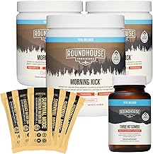 ROUNDHOUSE PROVISION Morning Kick Strawberry Lemonade 3 Pack, 3 Hit Combo, & Emergency Ration Food Bars