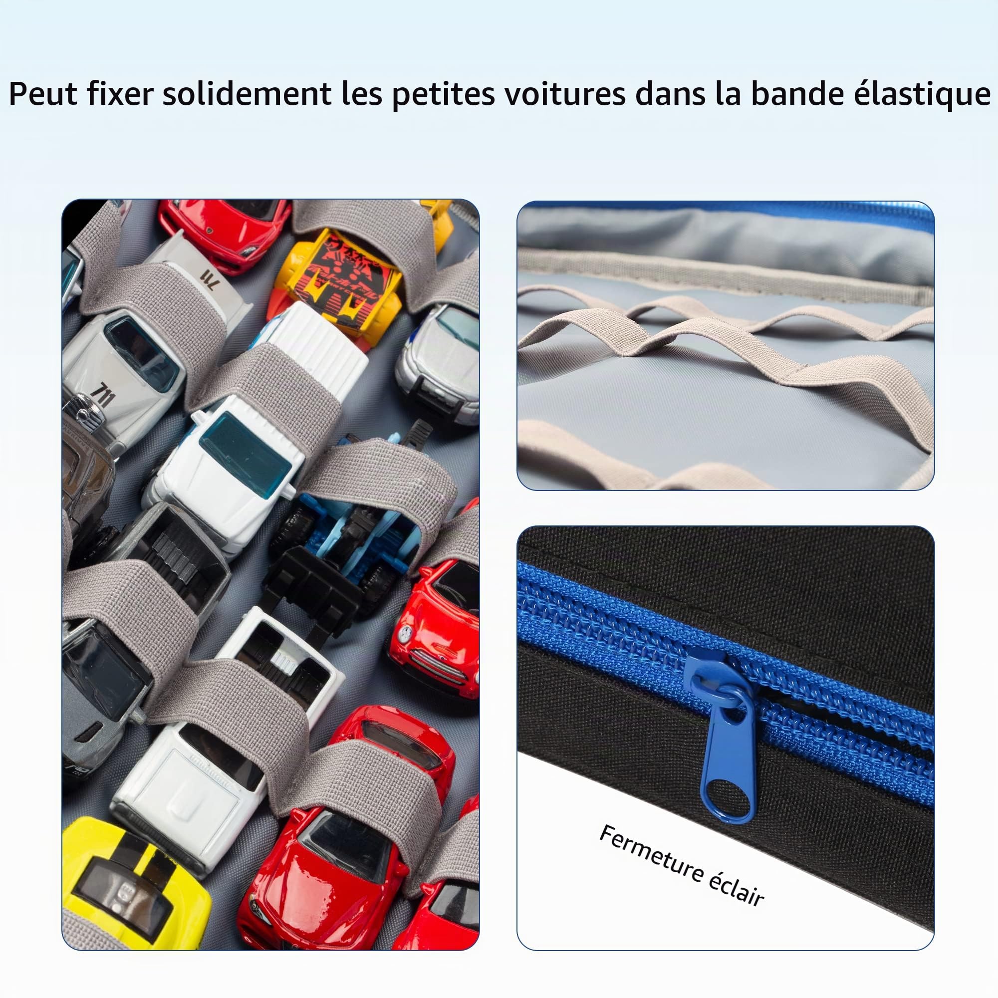 Étui de Transport pour 48 Voitures Jouets, Sac de Rangement pour 48 Voitures Jouets pour Enfants (Sac Seulement), Noir, 13.78 x 11.42 x 3.15 inches