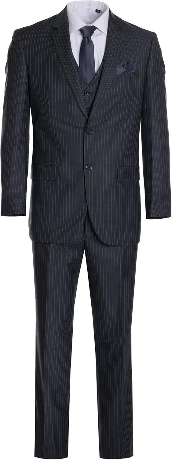 Men's Premium Modern Fit Pinstripe Suit - Many Colors (Gray Pinstripe, 40 Short)…