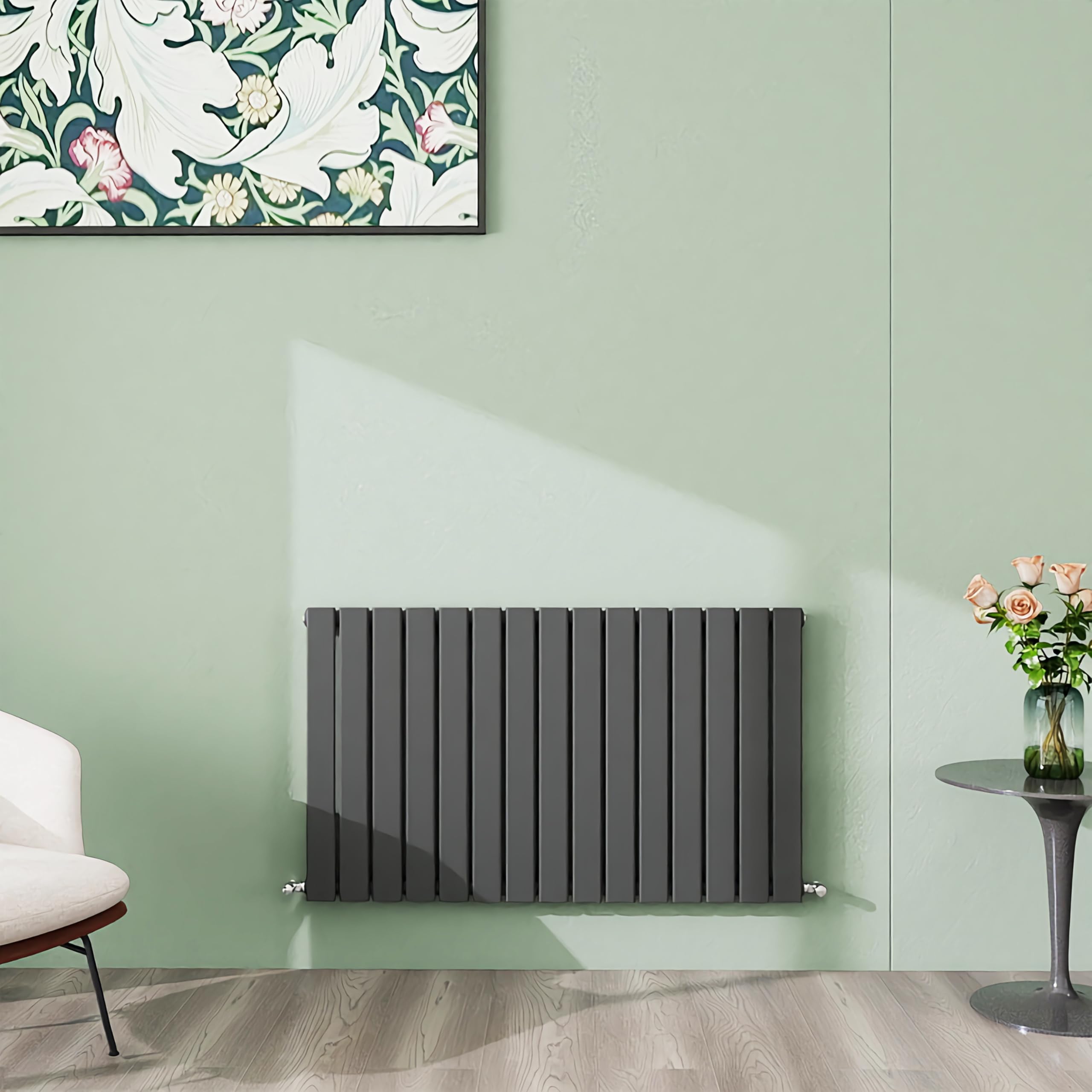 Simple Bathrooms Anthracite Simple Bathroom 600×1020Mm Horizontal Designer Radiator Single Panel Modern Central Heating Flat Panel Radiators