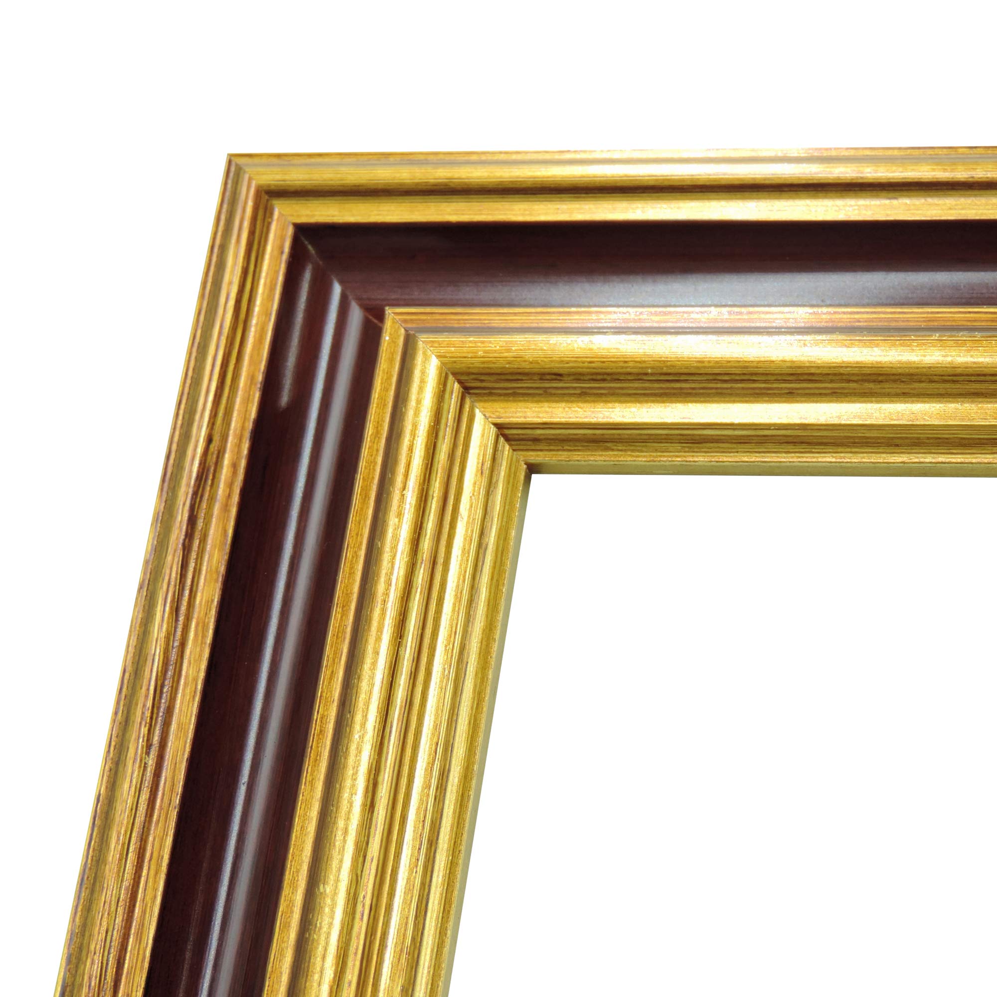 KLK Bilderrahmen MUSEO 30x40 cm Holz Gold Vintage Barock Rahmen A3 Echtglas Massivholz