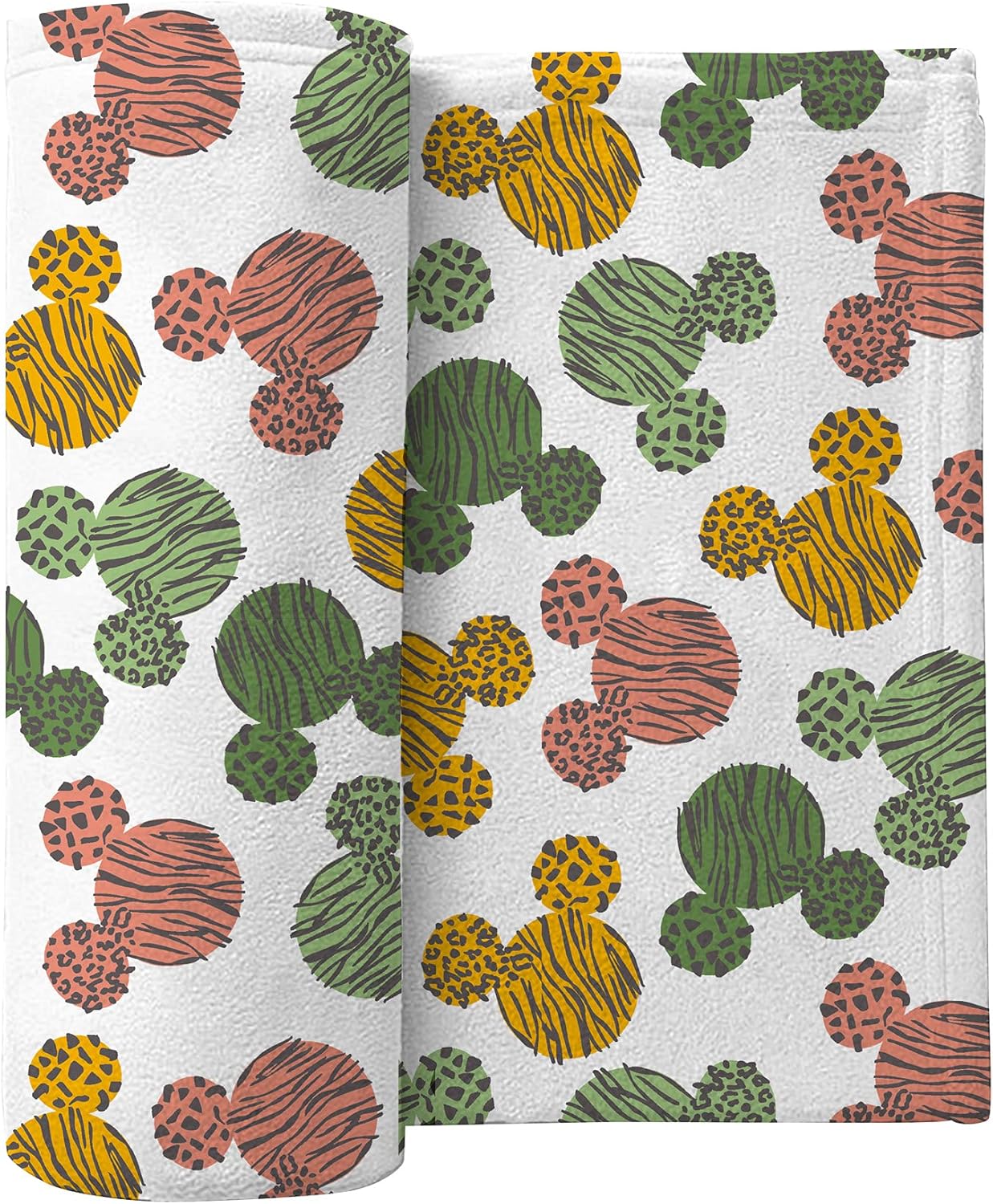 Disney Mickey Mouse Jungle Doodel Flannel Blanket, Youngsters One Measurement, 100% Cotton