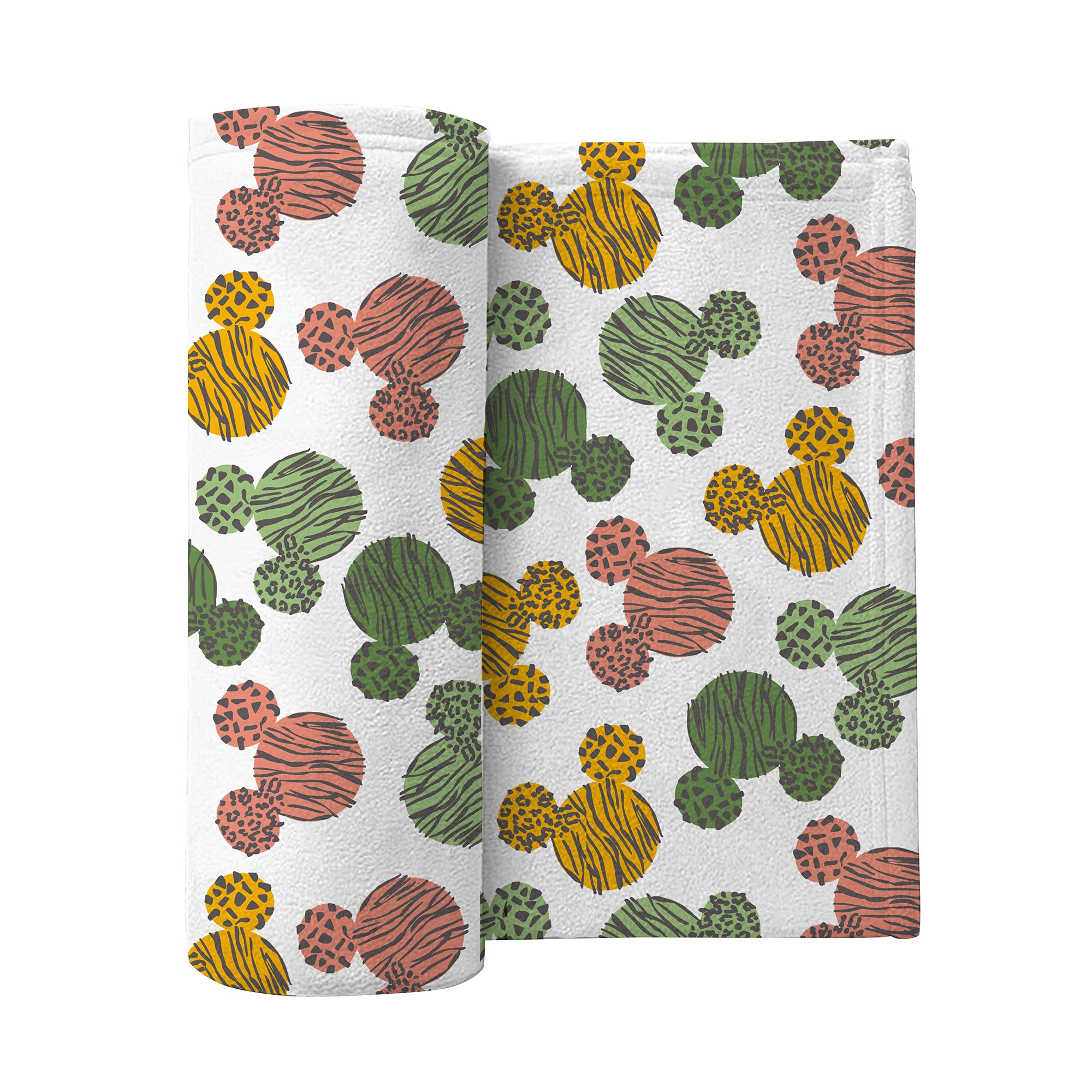 Disney Mickey Mouse Jungle Doodel Flannel Blanket, Kids One Size, 100% Cotton