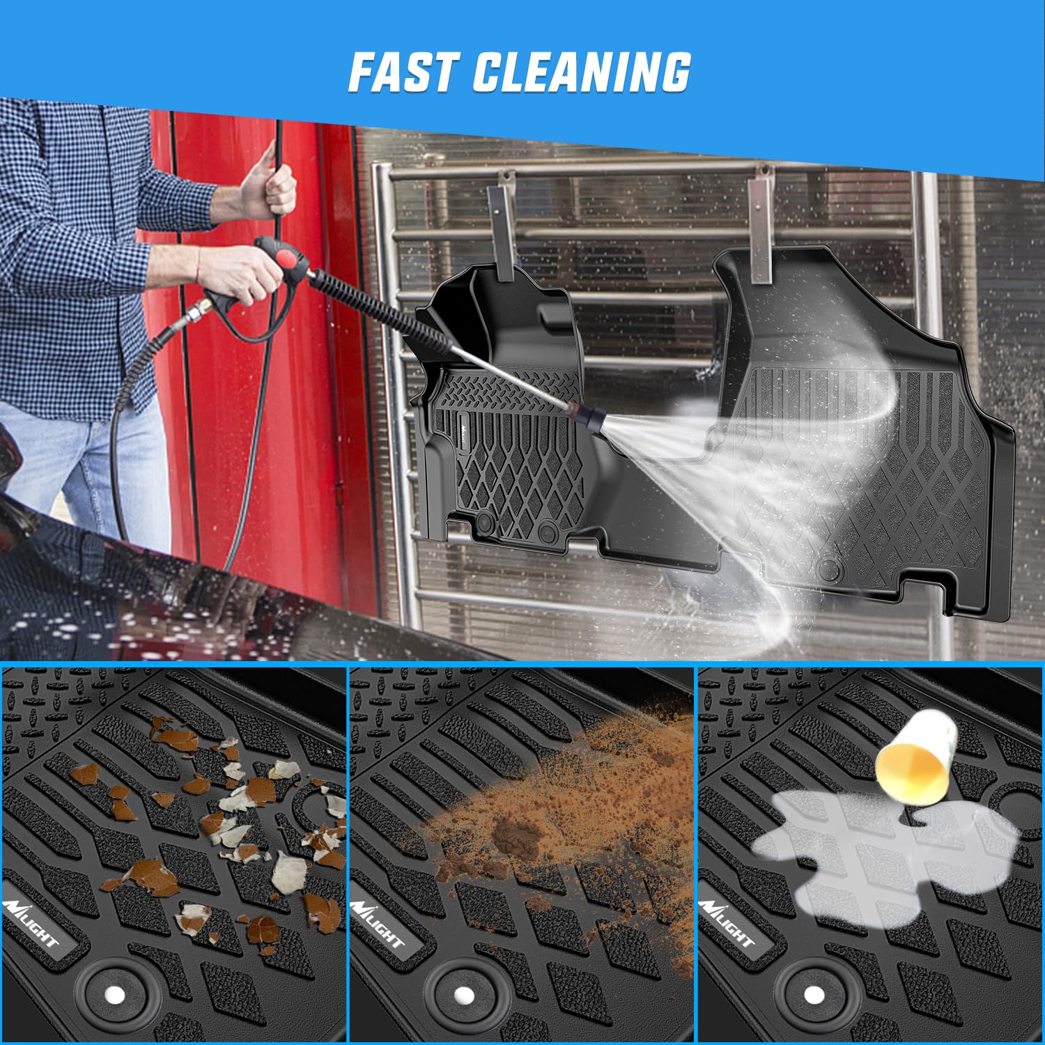 Nilight TPE Floor Mats for Honda Odyssey 2011 2012 2013 2014 2015 2016 2017 All Weather Custom Fit — view 6