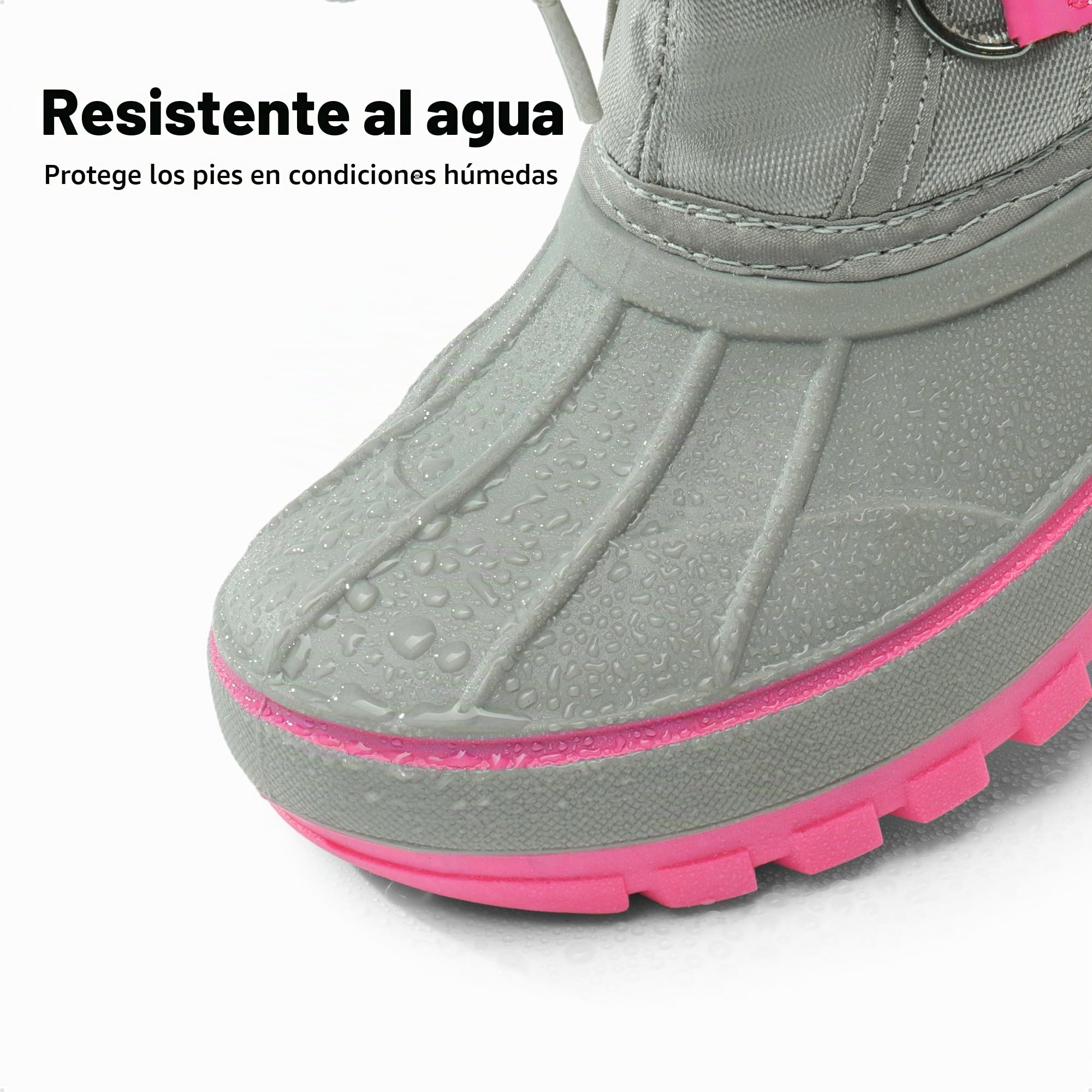 DREAM PAIRS Kids Botas de Nieve Invierno Ninos con Forro Calido Zapatos de Senderismo con Cordones Impermeables Acolchados Pesados Forester-E