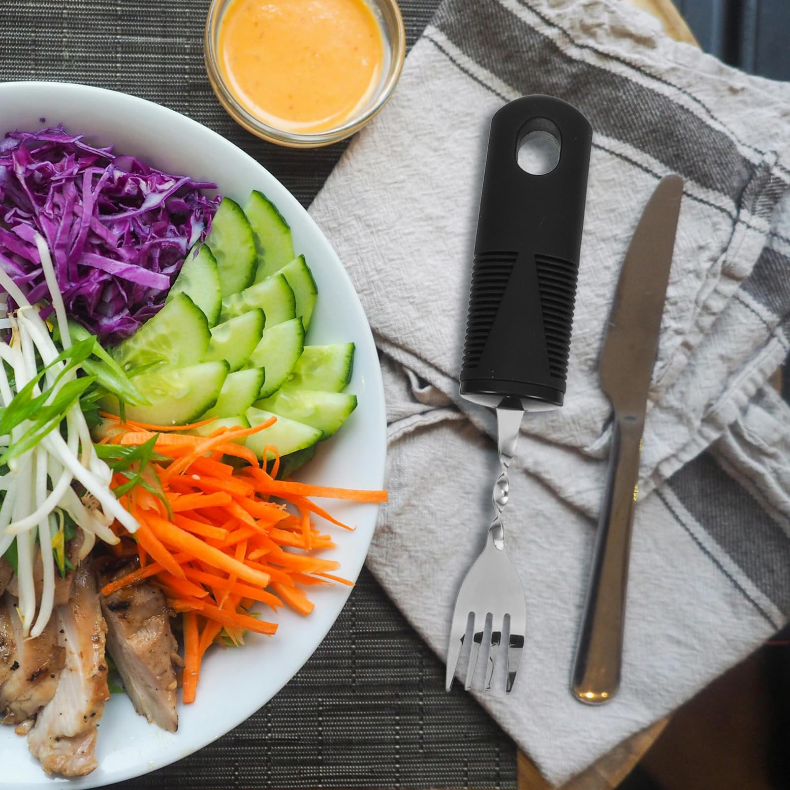 NOLITOY Adaptive Utensil, Bendable Fork Anti Shake Silverware Adaptive Eating Utensils Self Feeding Cutlery Utensil Weighted Utensils for Adults Elderly Disabled