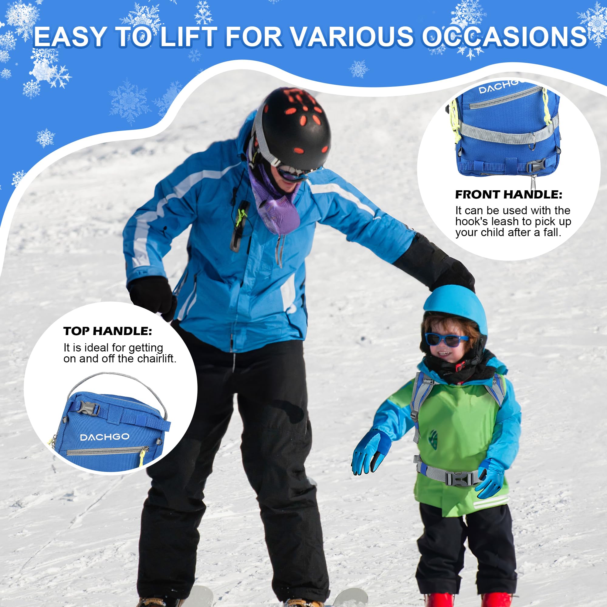 Ski- und Snowboardgeschirr mit Leine für Kinder: Bringen Sie Ihrem Kind die Grundlagen des Skifahrens oder Snowboardens bei, Ski-Rucksack-Trainingswerkzeug, Skizubehör für Kinder