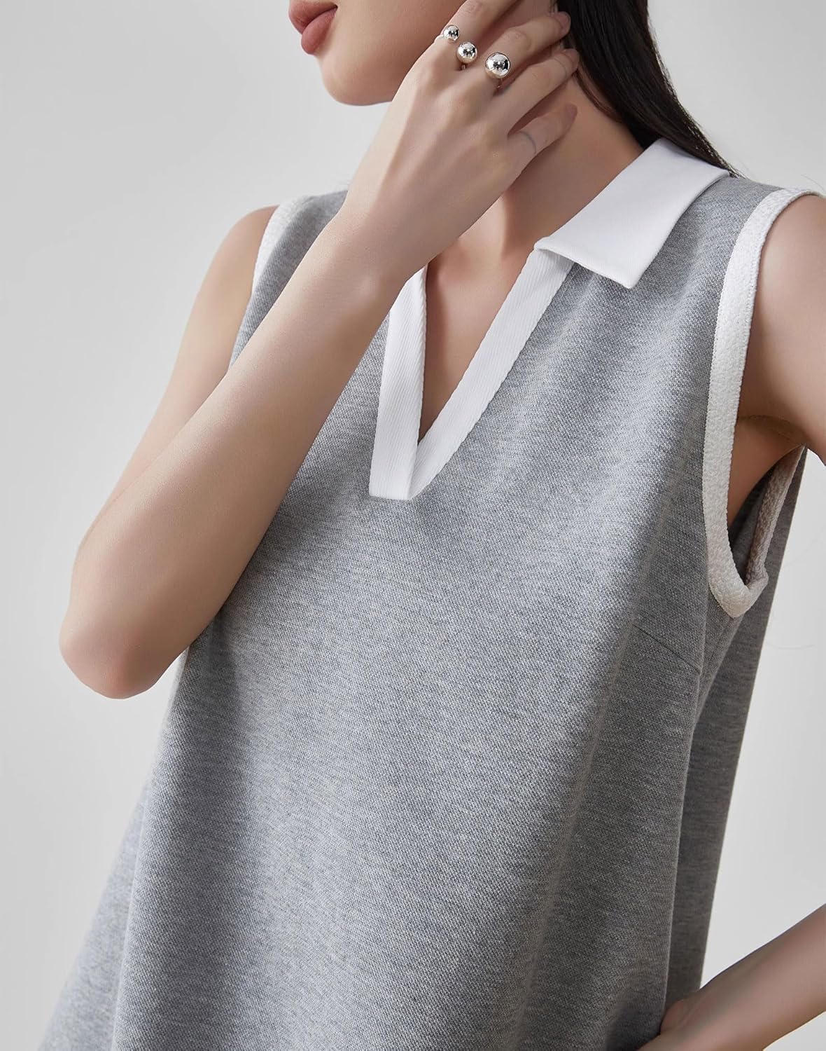 CHARTOU Women Causal Loose Fit Tennis Golf Mini Dress Summer Sleeveless Tunic Shirt Dress with Pockets - Image 2