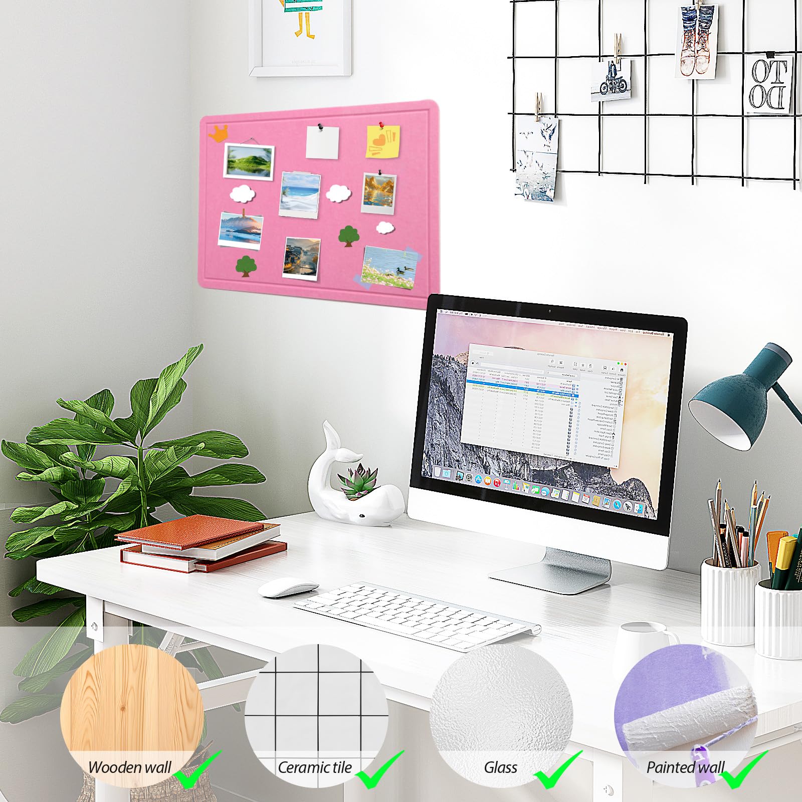 Groot Tableau D'affichage Décoratif En Feutre 60 X 40 Cm Tableau D Affichage Photo Pliable Tableau De Visualisation Pour L Ecole La Maison La Cuisine Le Bureau Les Murs Marron