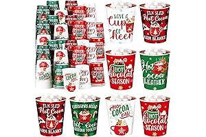 Layhit 120-Pack Christmas Hot Cocoa Paper Cups: Festive Holiday Drinkware