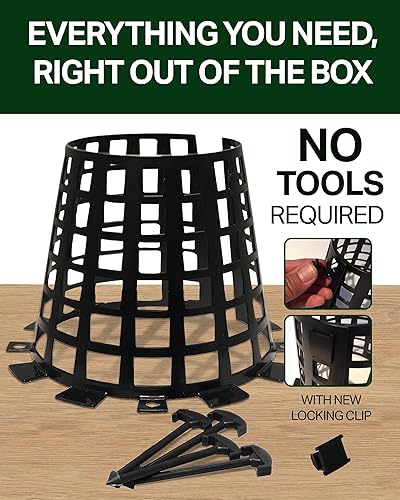 Miniatura 7 de Tree Sapling Protector – Plant Cages to Keep Animals Out – Plant Protectors for Garden Use – Heavy-Duty Outdoor Shields – Black (3-Pack)