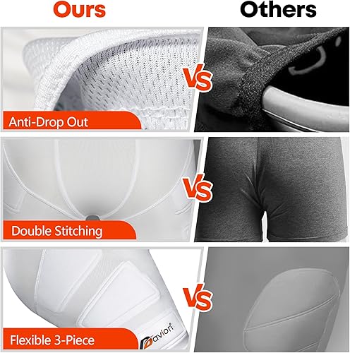 Miniatura 4 de Davion Pantalones cortos acolchados deslizantes para niños y jóvenes para fútbol, béisbol, equipo de lacrosse