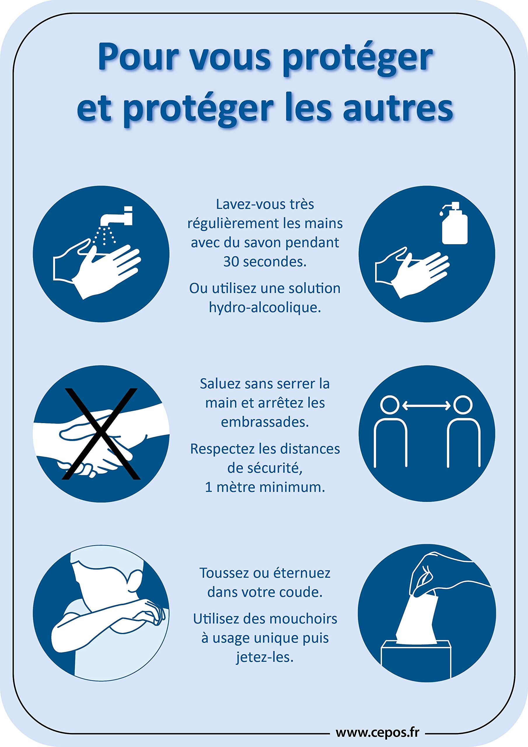 CEPCEP 7010-100 FR Wall Sticker A4 Gestures Barriers