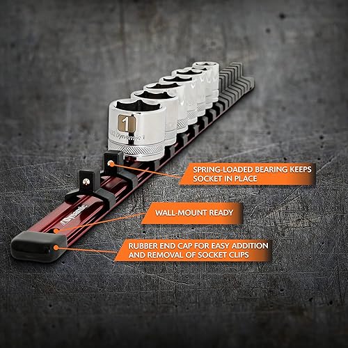 Miniatura 4 de Dynamic Riel organizador de enchufes de aluminio, personalizable, duradero, compatible con la mayoría de enchufes cromados y de impacto (unidad de