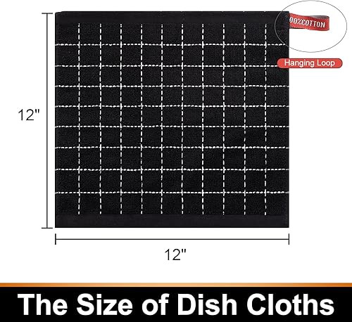 Miniatura 6 de Mordimy Paños de cocina de tela de toalla de 100% algodón, toallas de cocina suaves y absorbentes, trapos de secado rápido para lavar platos,