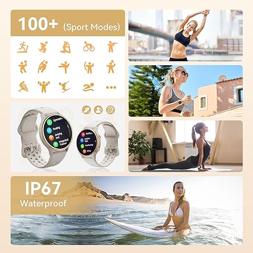 Miniatura 5 de KEEPONFIT Relojes inteligentes para mujer, rastreador de actividad física con monitor de frecuencia cardíaca y SpO2, rastreador de actividad