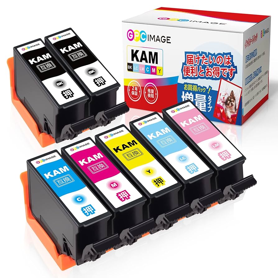EPSON（エプソン） 純正インク　KAM-6CL-L 6色 増量タイプ カメ Amazon.co.jp: エプソン 純正 インクカートリッジ カメ KAM-6CL