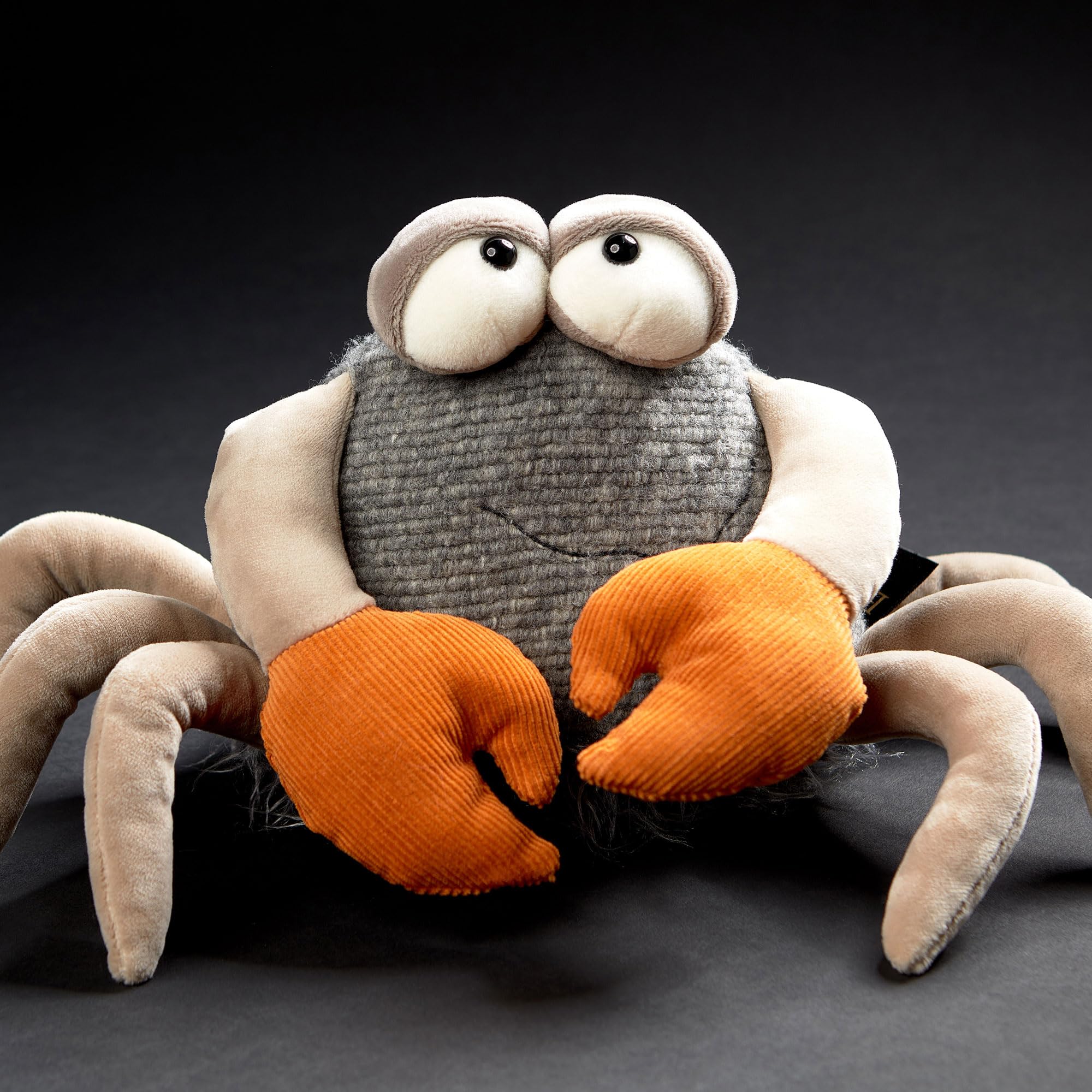 Plüschtier Kick klick, BeastsTown für Kinder und Erwachsene zum Sammeln, Schenken, Spielen, Schmusen, Grau/Beige/Orange/Krebs | außergewöhnlichs Design, detailreich, liebenswert - ein echter Freund fürs Leben