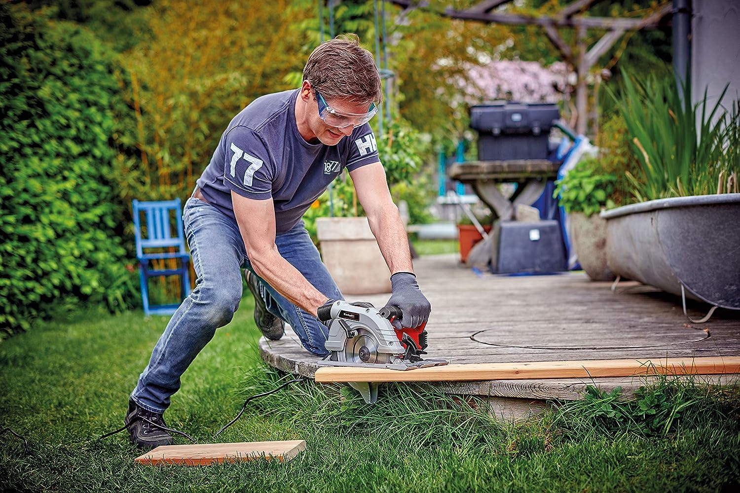 Einhell TE-CS 190/1 Sega circolare (tensione 230 V, 1500 W, giri al min. 5500, lama Ø190 x Ø30, taglio max 66 mm)