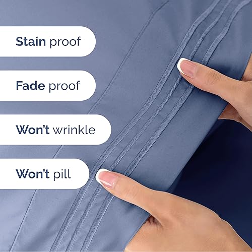 Vista 641 de Juego de sábanas de 4 piezas tamaño king, extrasuaves, transpirables y refrescantes con esquinas profundas, sábanas de fácil ajuste y sin arrugas