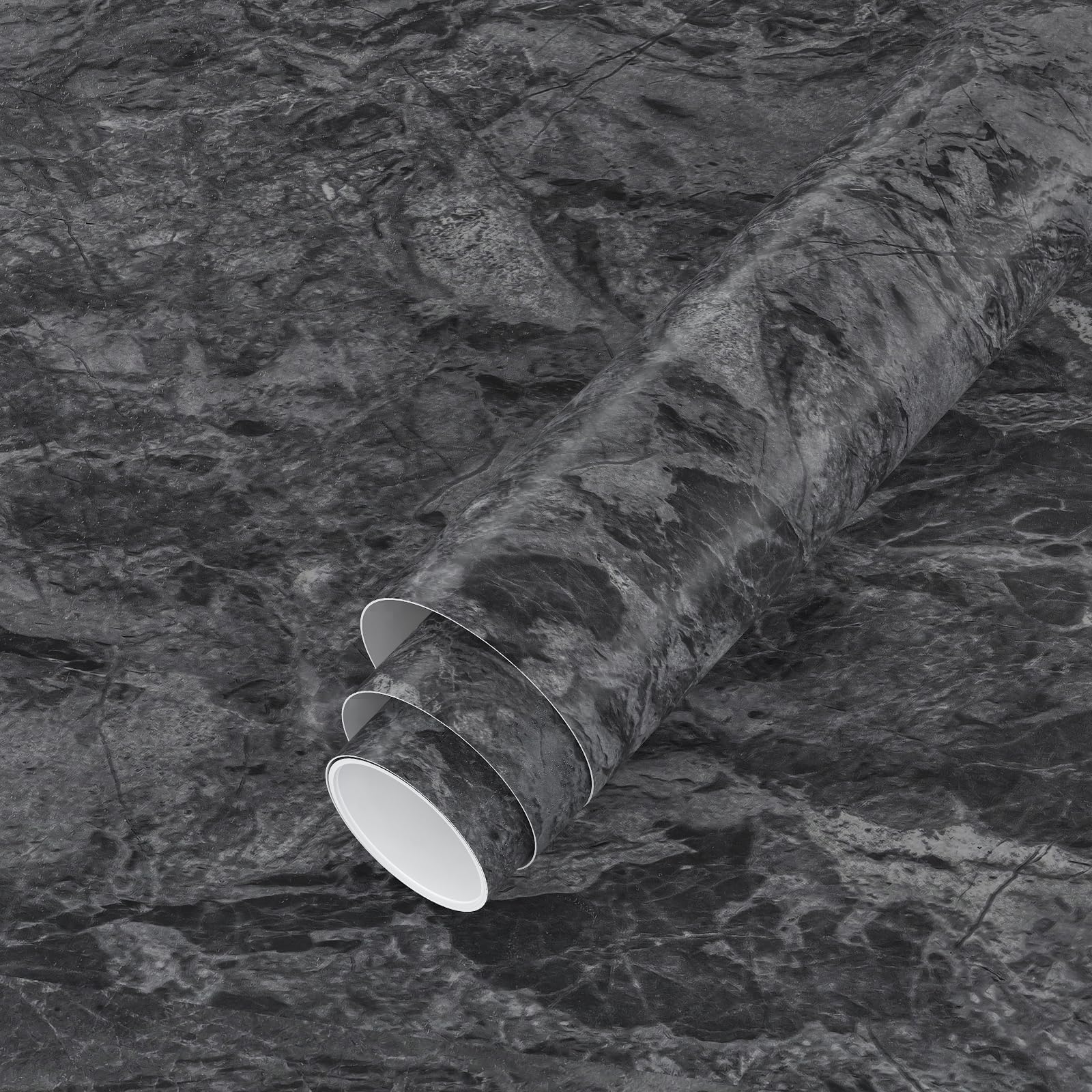 48"x197" Extra Wide Grey Marble Contact Paper Peel and Stick Thick Matte Vinyl Wrap Gray Granite Wallpaper Removable Waterproof Marble Textured Decor