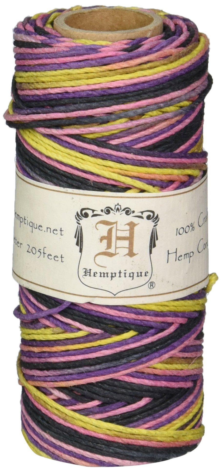 Hemptique Hemp Variegated Cord Spool 20lb 205'-Flirt, Other, Multicoloured