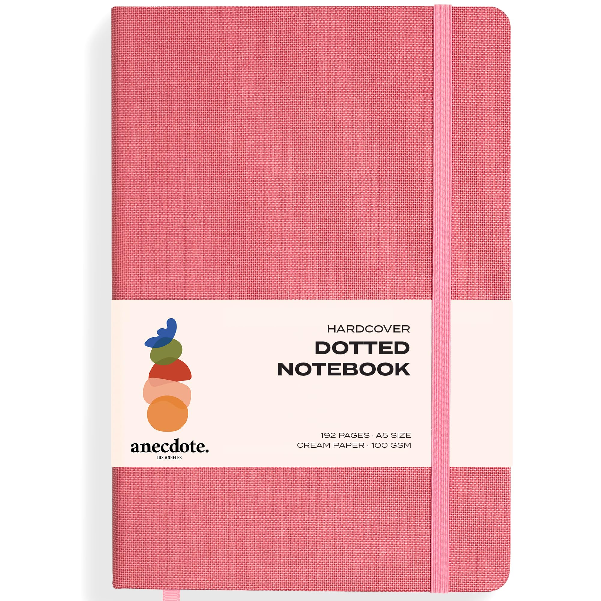 Anecdote Dotted Journal Notebook. Hard Cover, Dotted, Thick 100 gsm Paper, A5 size: 8.3 inches x 5.4 inches. Use for School, Office, Home or Business. (Blossom)
