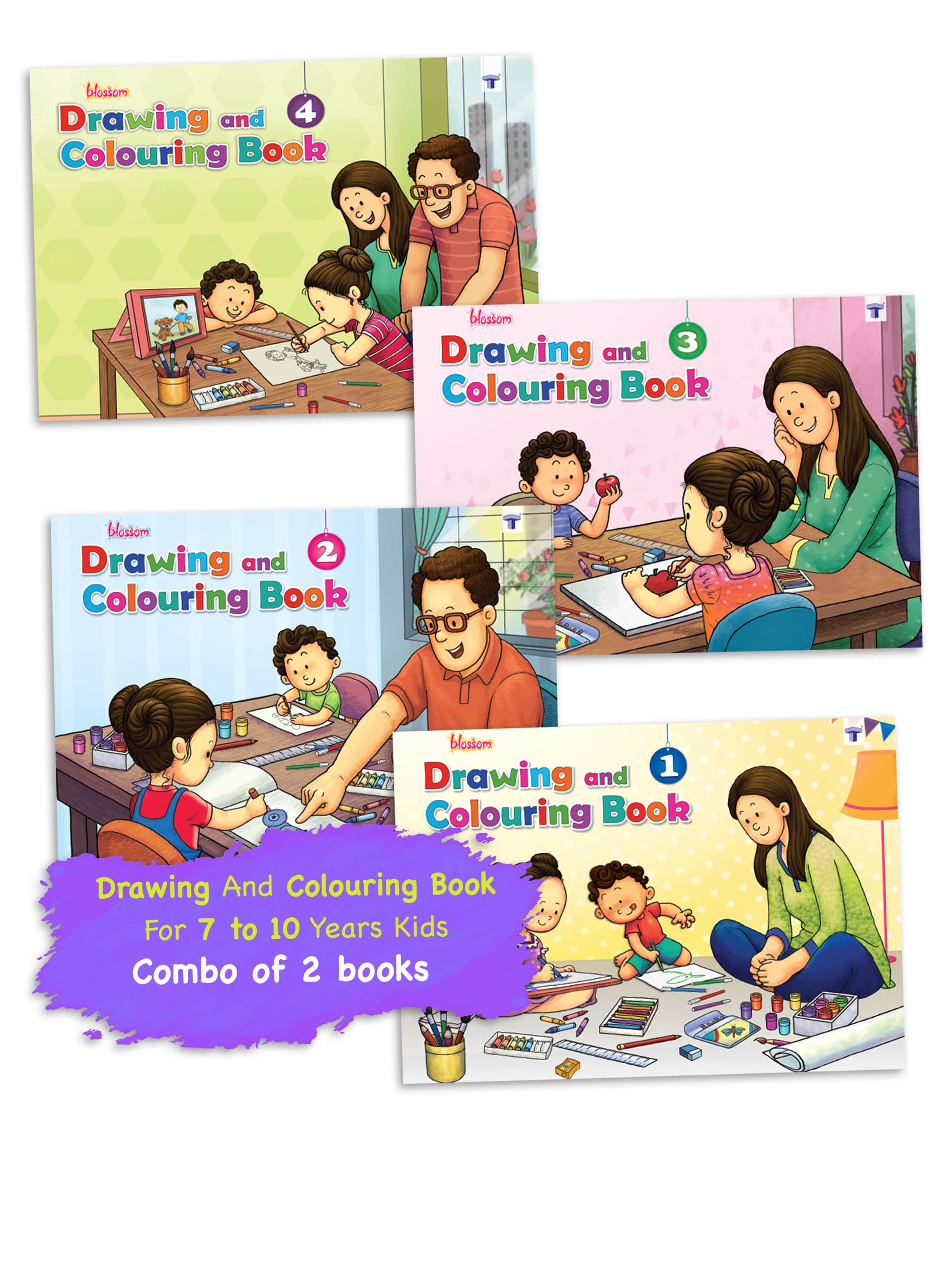 Blossom Activity Drawing and Colouring Books for Kids 5 to 10 Years | Learn How to Draw with Step by Step Drawing and Coloring Instructions | 4 Books [Paperback] Content Team at Target Publications