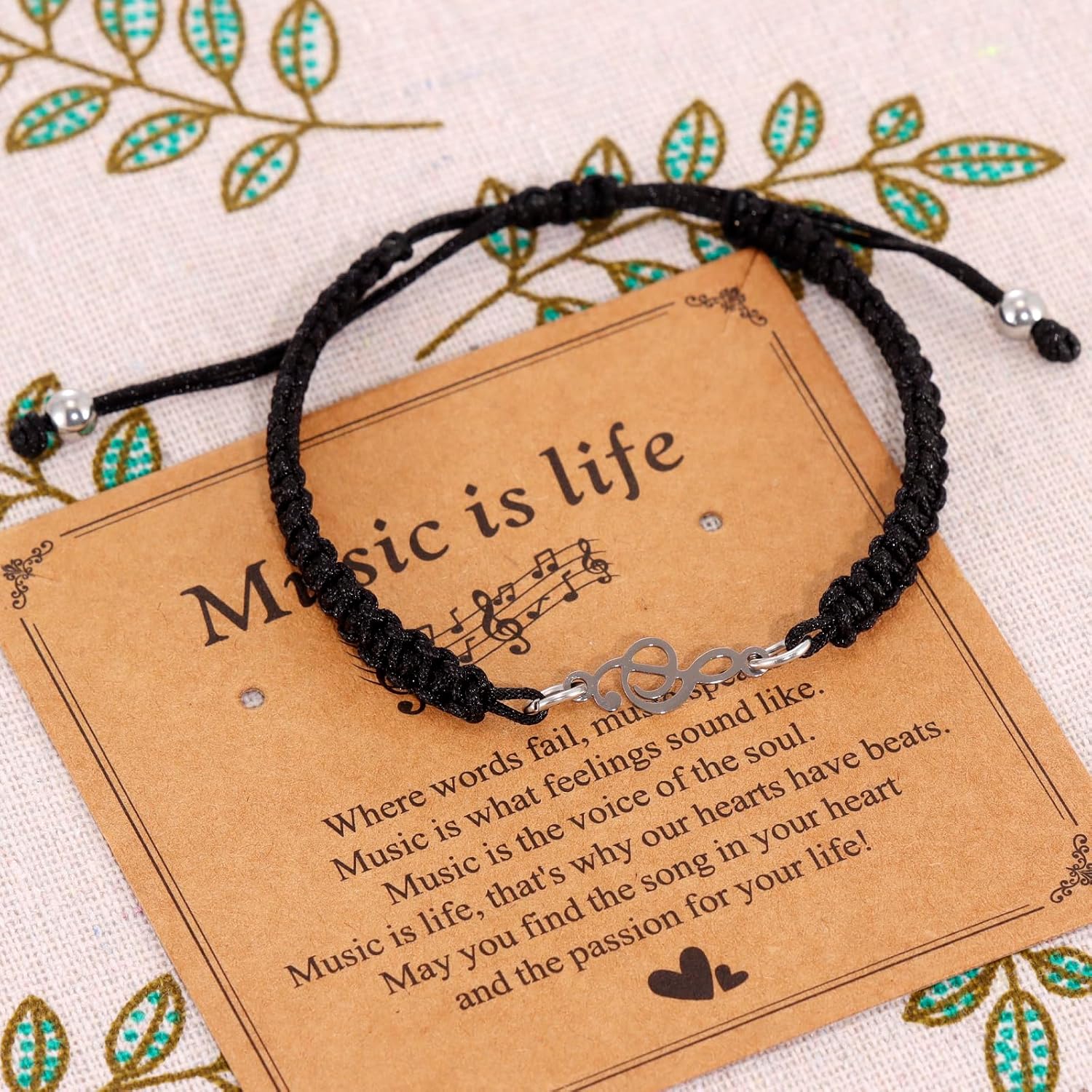 Music Themed Gifts for Women Bracelet Pianist Ornament Music Note Charm Music Teacher Gift - Image 3