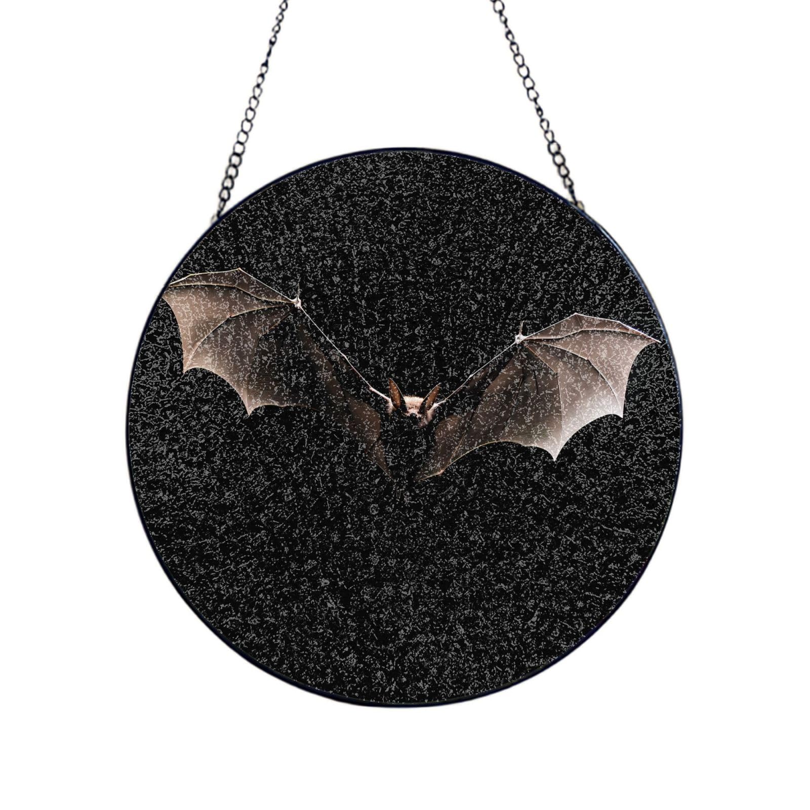 Poezjzw Stained Glass Window Hanging - Bat Sun Catcher For Door Garden Home Decor Christmas Mother'S Day Birthday Gifts 4in（10cm）