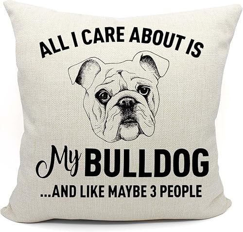 Funda de almohada para regalo de Bulldog Francés, regalo para amante de Bulldog Francés, 18 x 18 pulgadas, divertida funda de cojín de perro Bulldog