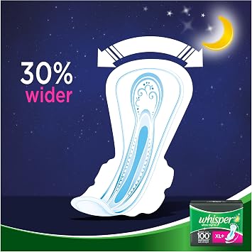 Whisper Ultra Overnight Sanitary Pads XL Plus Wings (15 Count)
