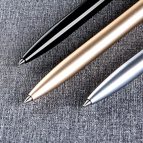 Miniatura 8 de DUNBONG Bolígrafo de gel de metal retráctil, bolígrafo de punta media de 0.020 in, tinta de gel negra (negro)